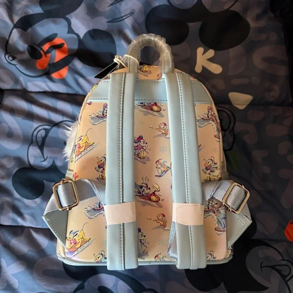 Disney World Loungefly Winter‎ Wonderland Backpack Matching Mickey Mouse Ears Disney World Loungefly Winter‎ Wonderland Backpack Matching  main image 2